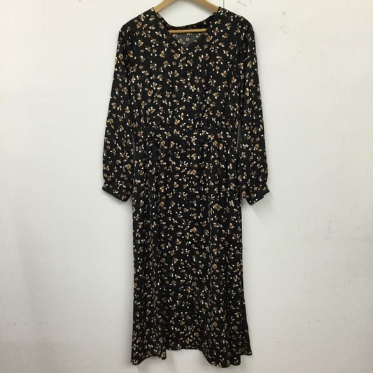グローバルワーク GLOBAL WORK ワンピース ロングスカート M 総柄 黒 / ブラック /  レディース USED 古着 中古 10121998