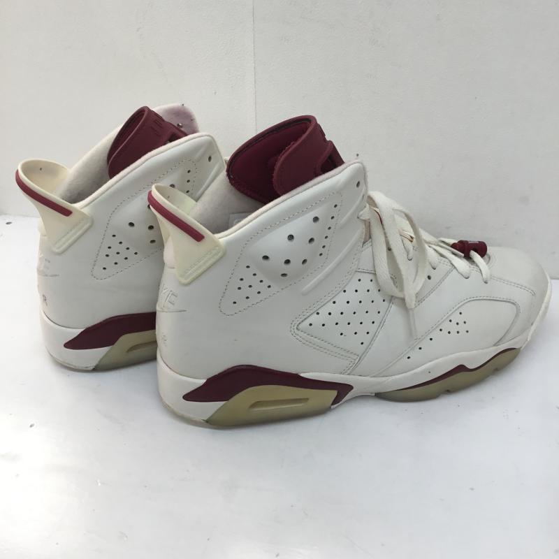 ナイキ NIKE スニーカー スニーカー AIR JORDAN 6 RETRO MAROON エアジョーダン 6 レトロ マルーン 384664-116 28.5cm ロゴ、文字 白 / ホワイト / X えんじ / ワインレッド /  メンズ USED 古着 中古 10107072