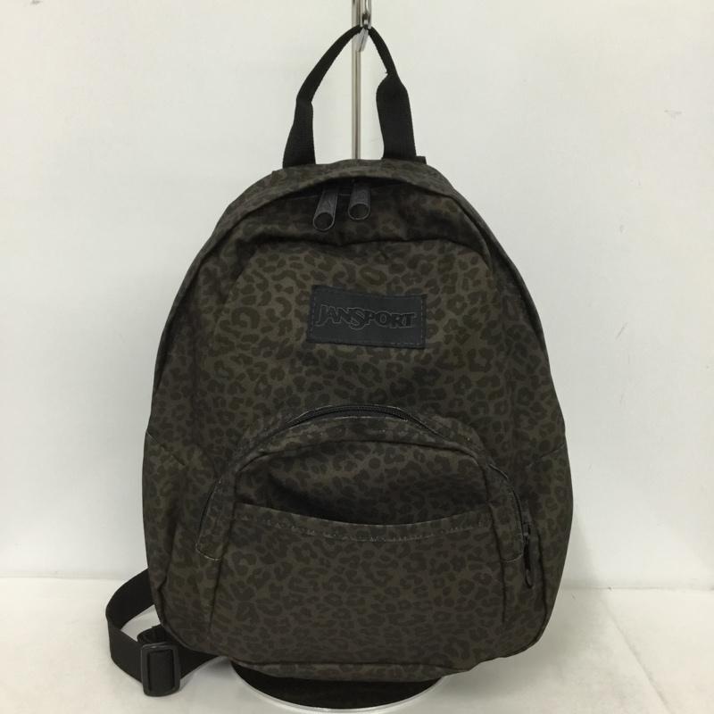 ジャンスポーツ JANSPORT リュックサック、デイパック リュックサック、デイバッグ JS00TDH6 HALF PINT ミニリュック ハーフパイント レオパード ロゴ、文字 茶 / ブラウン / X 黒 / ブラック /  レディース USED 古着 中古 10151190