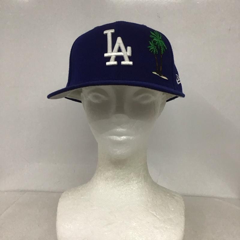 ニューエラ NEW ERA 帽子 キャップ LA ロサンゼルス ドジャース メジャーリーグ 59FIFTY タコス ロゴ、文字 青 / ブルー /  メンズ USED 古着 中古 10132437