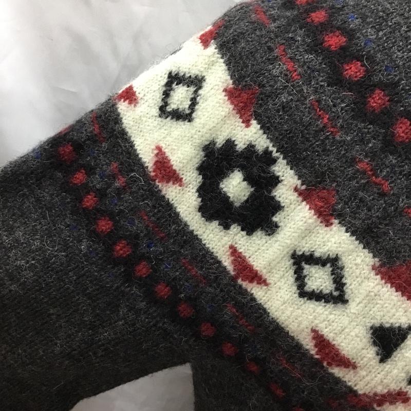 ニューヨーカー NEWYORKER ニット、セーター 長袖 長袖ニットカットソー ニット セーター クルーネックニット L 総柄 マルチカラー / マルチカラー /  メンズ USED 古着 中古 10113304