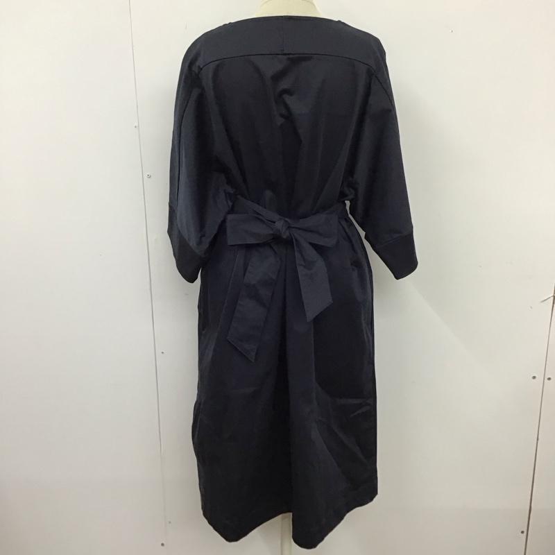 ソブ SOV. ワンピース ひざ丈スカート Vネック 38 無地 紺 / ネイビー /  レディース USED 古着 中古 10114399