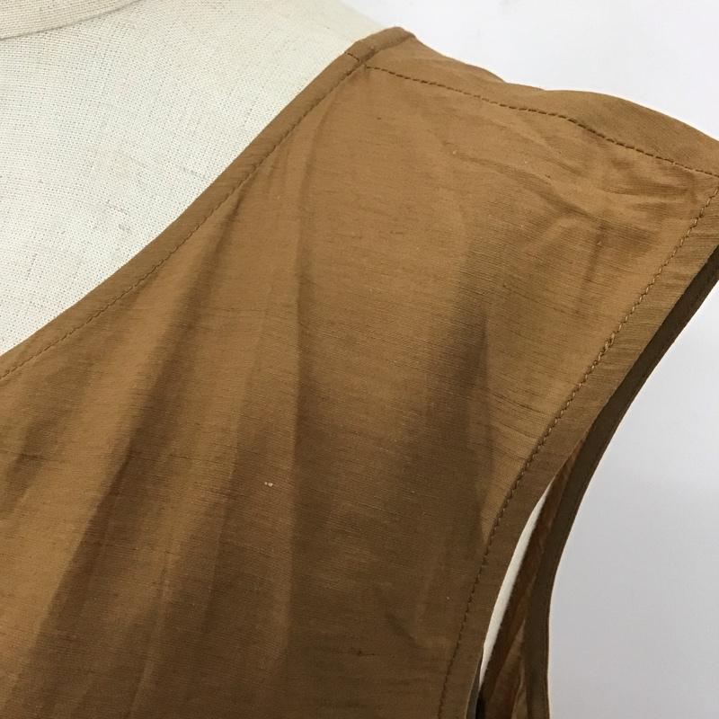 ブルーレーベル・クレストブリッジ BLUE LABEL CRESTBRIDGE ワンピース ロングスカート 55J62-225-42 ノースリーブ 前開き 38 チェック 茶 / ブラウン /  レディース USED 古着 中古 10122643
