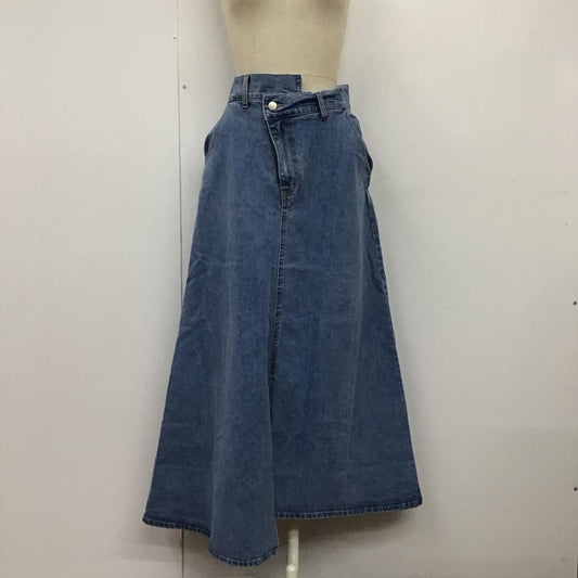 フーズフーチコ who s who Chico スカート ロングスカート CHZ1021301A0006 アシメフロントデニムフレアスカート タグ付き M 無地 青 / ブルー /  レディース USED 古着 中古 10122142