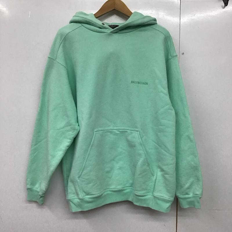 バレンシアガ BALENCIAGA パーカー 長袖 長袖パーカー プルオーバーパーカー スウェット XS ロゴ、文字 薄緑 / ライトグリーン /  メンズ USED 古着 中古 10144789