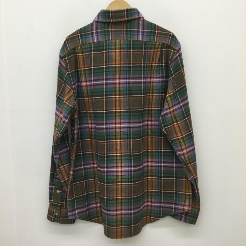 ポロラルフローレン POLO RALPH LAUREN シャツ、ブラウス 長袖 L チェック 茶 / ブラウン / X 橙 / オレンジ / X 緑 / グリーン / X 紫 / パープル /  メンズ USED 古着 中古 10119974