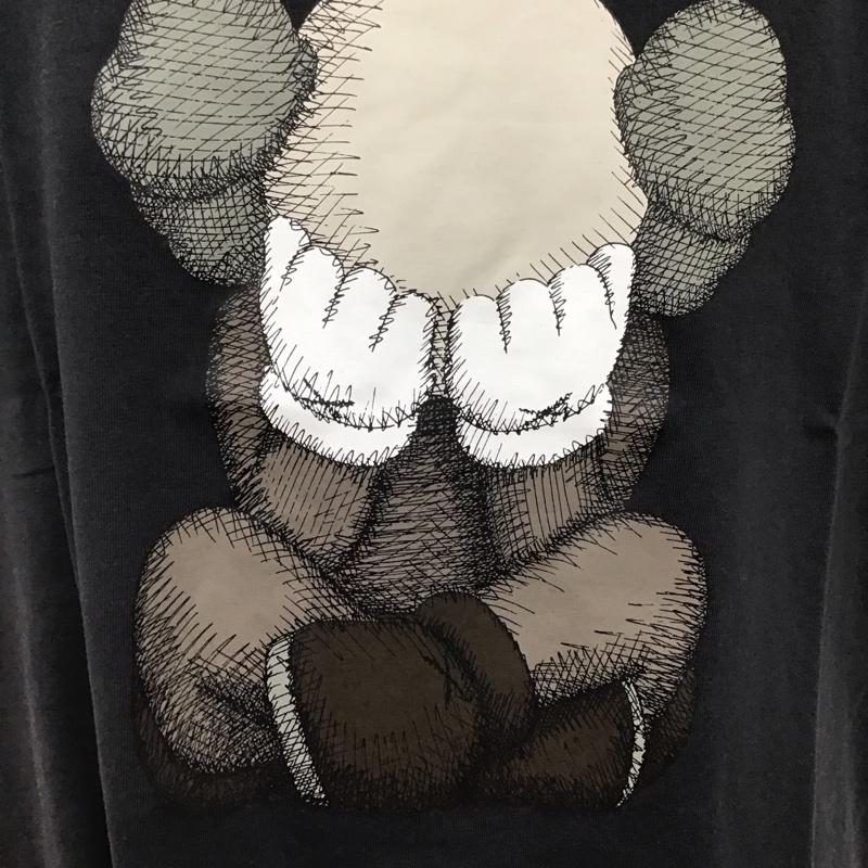 ユニクロ UNIQLO Tシャツ 半袖 341-446311 Tシャツ プリントTシャツ クルーネックカットソー 半袖カットソー XXL プリント 黒 / ブラック /  メンズ USED 古着 中古 10106543