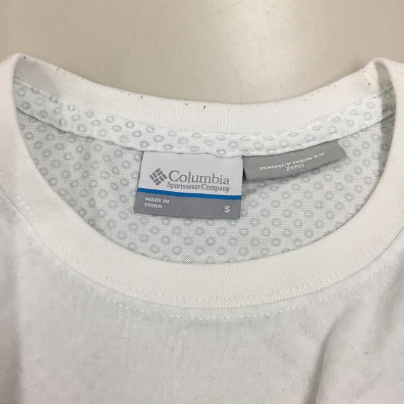 コロンビア Columbia Tシャツ 半袖 半袖カットソー プリントTシャツ クルーネックカットソー S ロゴ、文字 白 / ホワイト /  メンズ USED 古着 中古 10114095