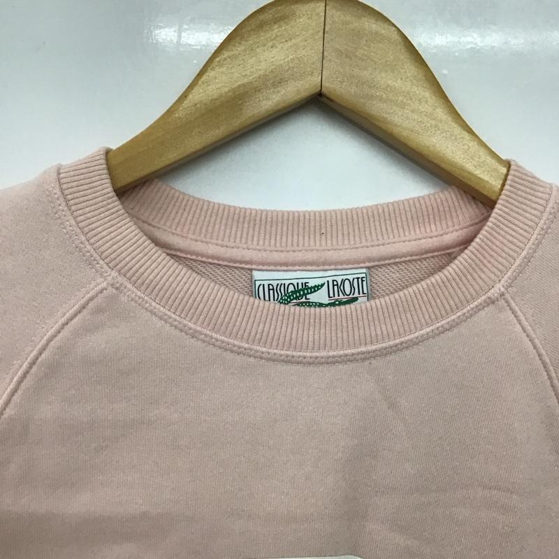 ラコステ LACOSTE トレーナー 長袖 長袖トレーナー スウェット クルーネック プルオーバー 34 ロゴ、文字 桃 / ピンク /  レディース USED 古着 中古 10145116