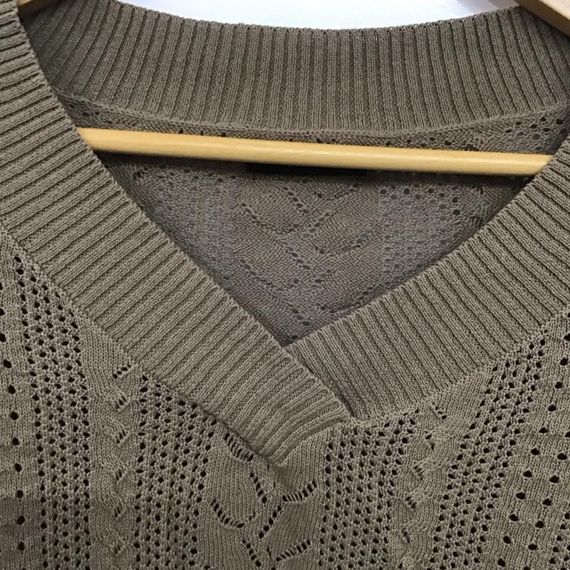 ムルーア MURUA ニット、セーター 長袖 012122602001 ショートシアーニット Vネック FREE 無地 茶 / ブラウン /  レディース USED 古着 中古 10142010