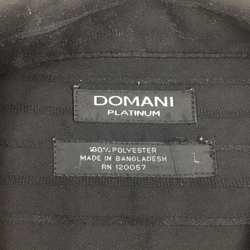 ドマーニ domani シャツ、ブラウス 半袖 半袖シャツ カラーシャツ カジュアルシャツ L ストライプ 黒 / ブラック /  メンズ USED 古着 中古 10111326