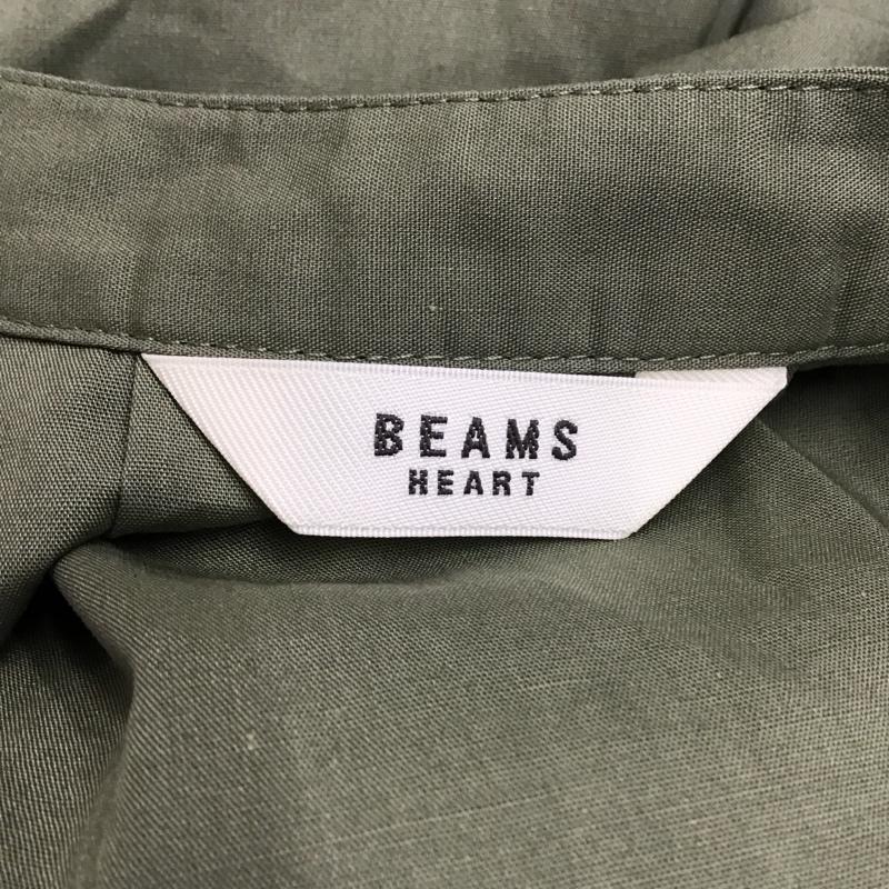 ビームス ハート BEAMS HEART ワンピース ロングスカート 43-26-0037-152 スキッパー ドロスト ワンピース 半袖 無地 カーキ / カーキ /  レディース USED 古着 中古 10115492