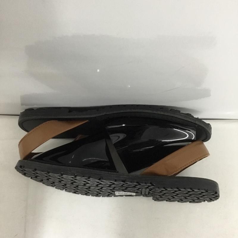 カミングアトラクションズ COMING ATTRACTIONS サンダル サンダル フラットサンダル 36 無地 黒 / ブラック /  レディース USED 古着 中古 10148829