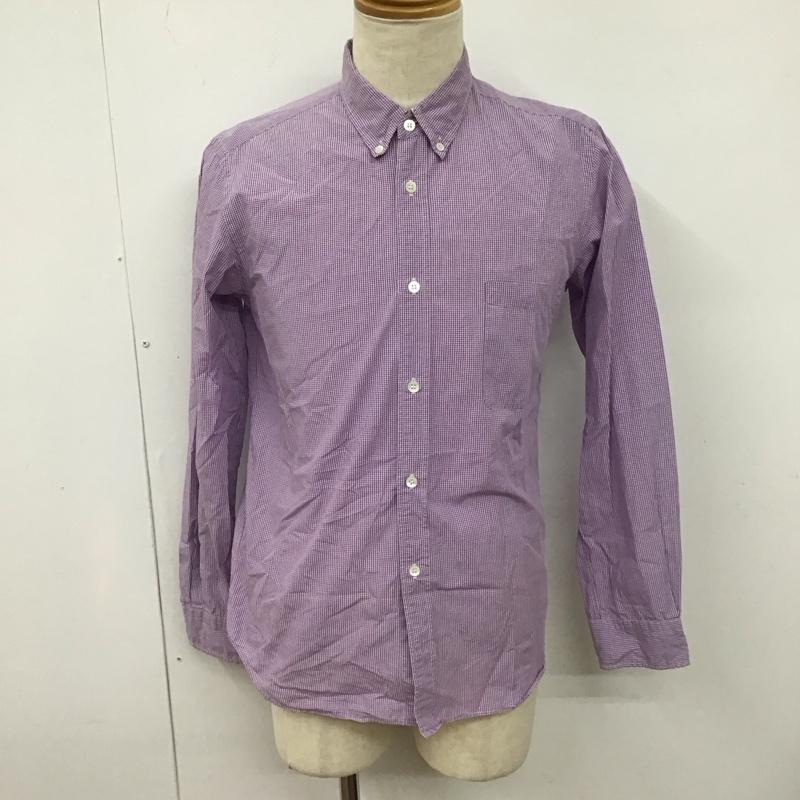 コムデギャルソンオム COMME des GARCONS HOMME シャツ、ブラウス 長袖 ボタンダウンシャツ M チェック 白 / ホワイト / X 紫 / パープル /  メンズ USED 古着 中古 10128263