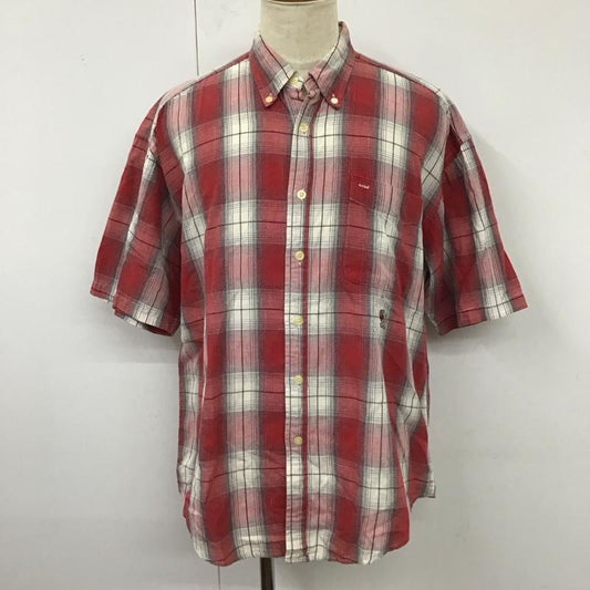 トミーヒルフィガー TOMMY HILFIGER シャツ、ブラウス 半袖 コットン ボタンダウン チェック L ワンポイント 白 / ホワイト / X 赤 / レッド / X 黒 / ブラック /  メンズ USED 古着 中古 10119637