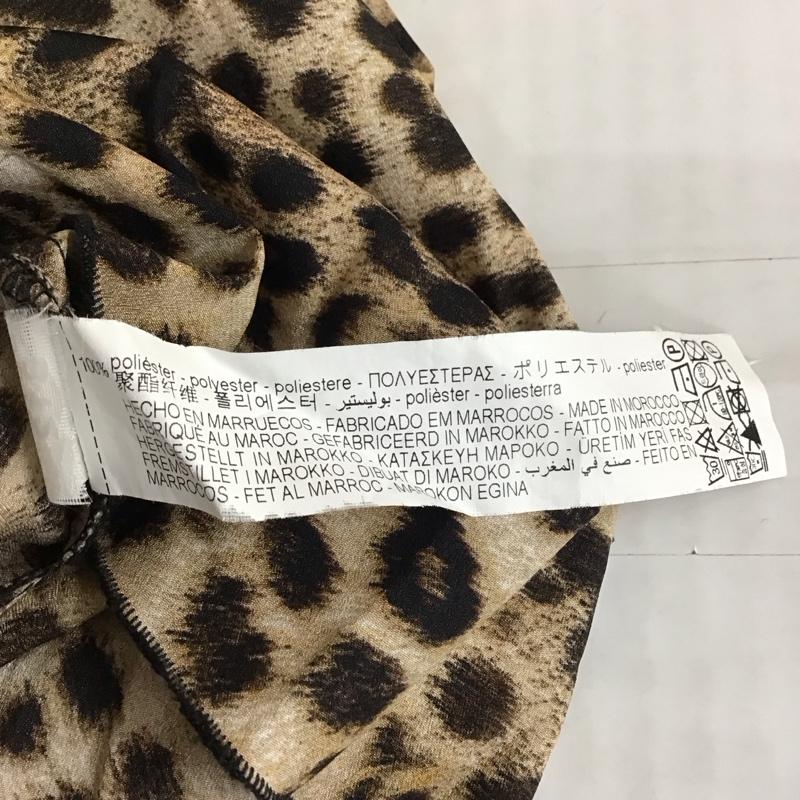 ザラベーシック ZARA BASIC スカート ロングスカート 7992 112 051 膝下 プリーツ M ヒョウ柄・レオパード柄 ベージュ / ベージュ / X 黒 / ブラック /  レディース USED 古着 中古 10118358