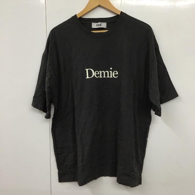 パブリュクス PUBLUX Tシャツ 半袖 半袖カットソー プリントTシャツ クルーネックカットソー L ロゴ、文字 黒 / ブラック /  メンズ USED 古着 中古 10130930