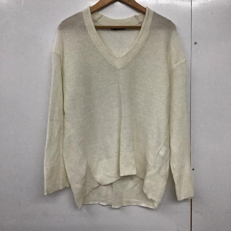 マカフィー MACPHEE ニット、セーター 長袖 S 無地 白 / ホワイト /  レディース USED 古着 中古 10140677