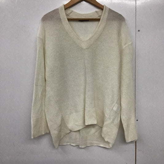 マカフィー MACPHEE ニット、セーター 長袖 S 無地 白 / ホワイト /  レディース USED 古着 中古 10140677