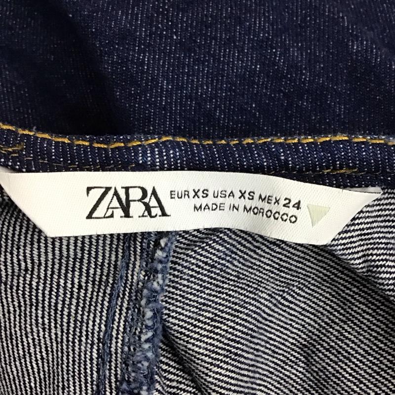 ザラ ZARA ワンピース ロングスカート デニムワンピース 半袖ワンピース フレアワンピース ミニワンピース XS 無地 インディゴ / インディゴ /  レディース USED 古着 中古 10123921
