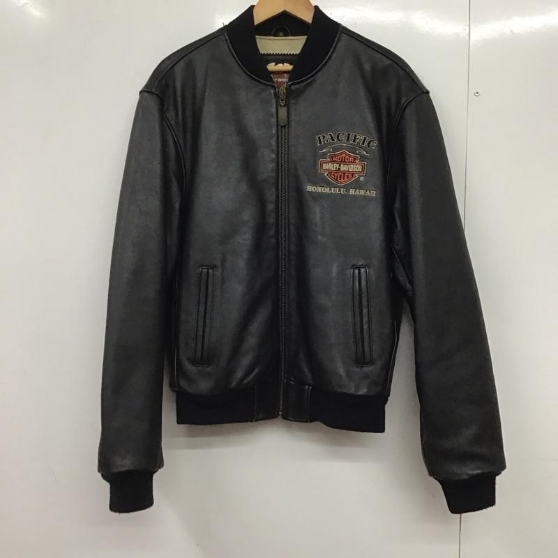 ハーレーダビッドソン Harley-Davidson ジャケット、上着 ジャンパー、ブルゾン レザージャケット ジップアップジャケット アウター 古着 S ロゴ、文字 黒 / ブラック /  メンズ USED 古着 中古 10145325