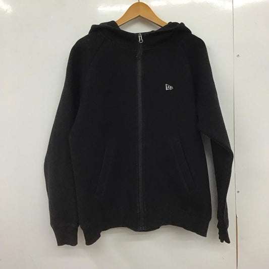 ニューエラ NEW ERA パーカー 長袖 ジップアップパーカー 長袖パーカー カジュアルジャケット L ロゴ、文字 黒 / ブラック /  メンズ USED 古着 中古 10148003