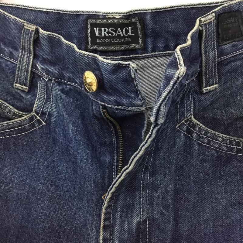 ヴェルサーチジーンズクチュール VERSACE JEANS COUTURE パンツ デニム、ジーンズ デニムパンツ ストレートパンツ スリムパンツ カジュアルパンツ 30インチ 無地 インディゴ / インディゴ /  メンズ USED 古着 中古 10120672