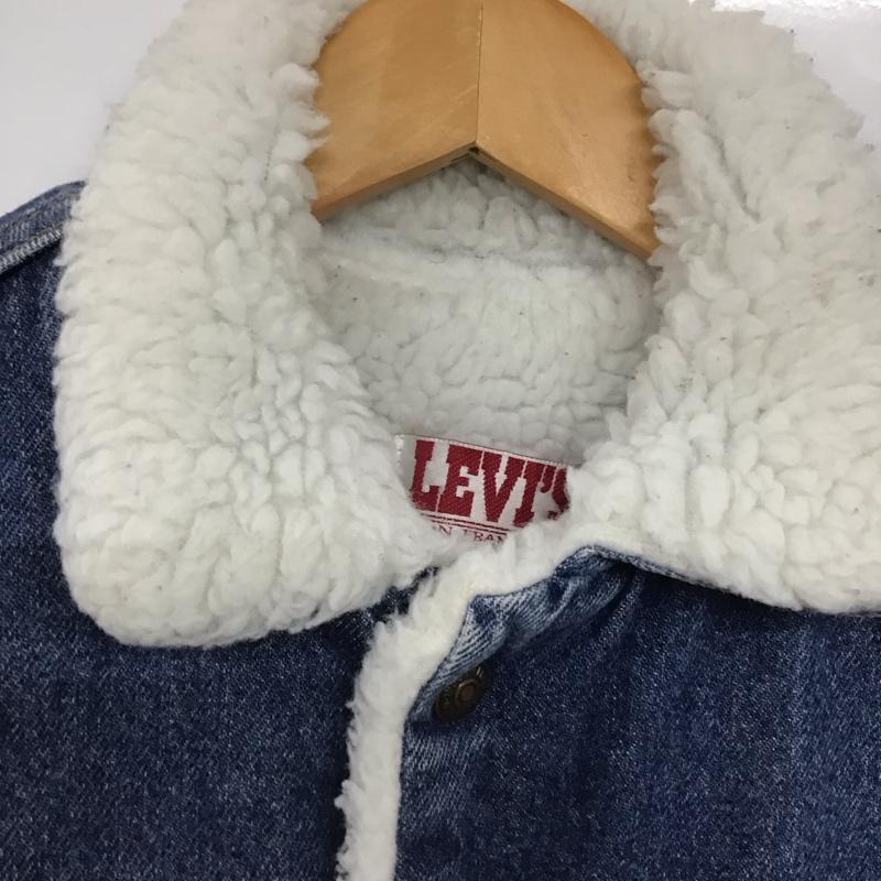 リーバイス Levi s ジャケット、上着 ジャケット、ブレザー デニムジャケット Gジャン アウター カジュアルジャケット 裏地ボア 80s XL ロゴ、文字 インディゴ / インディゴ /  ボーイズ USED 古着 中古 10140829