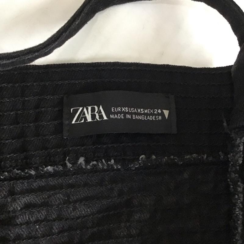 ザラ ZARA ワンピース ミニスカート 8197 082 800 キャミソール デニム ストレッチ XS 無地 黒 / ブラック /  レディース USED 古着 中古 10114998