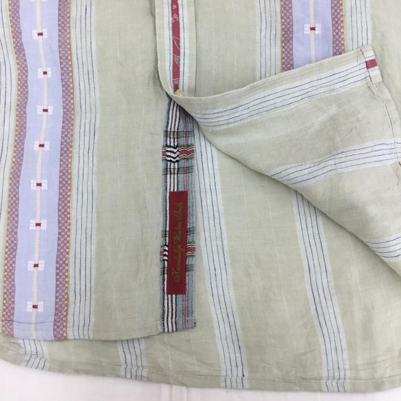 ユーズドクロージング used clothes シャツ、ブラウス 半袖 XL ストライプ 薄緑 / ライトグリーン /  メンズ USED 古着 中古 10129005