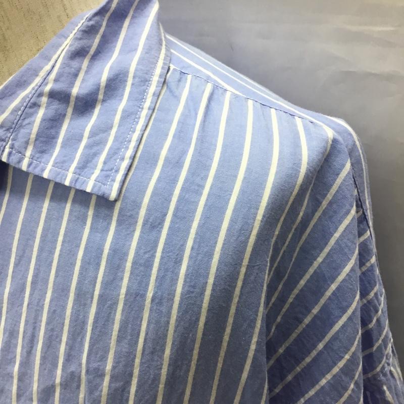 ユーエスポロアッスン U.S.POLO ASSN. シャツ、ブラウス 半袖 半袖シャツ カラーシャツ 半袖カットソー ストライプシャツ L ストライプ 白 / ホワイト / X 水色 / ライトブルー /  メンズ USED 古着 中古 10113303