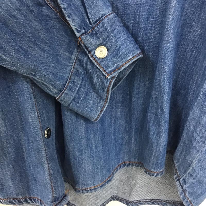 ザラ ZARA シャツ、ブラウス 長袖 デニムシャツ M 無地 水色 / ライトブルー /  レディース USED 古着 中古 10133623
