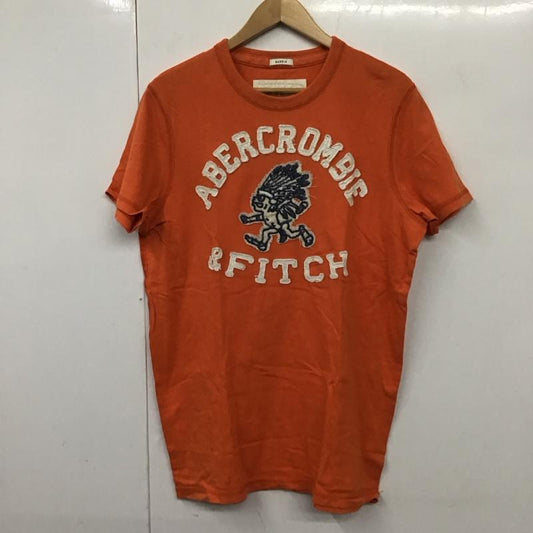 アバクロンビーアンドフィッチ ABERCROMBIE&FITCH カットソー 半袖 半袖カットソー プリントTシャツ クルーネックカットソー L ロゴ、文字 橙 / オレンジ /  メンズ USED 古着 中古 10130887