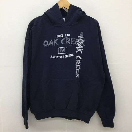 ＵＳＥＤ古着 USED/古着 パーカー 長袖 L ロゴ、文字 紺 / ネイビー /  メンズ USED 古着 中古 10136090