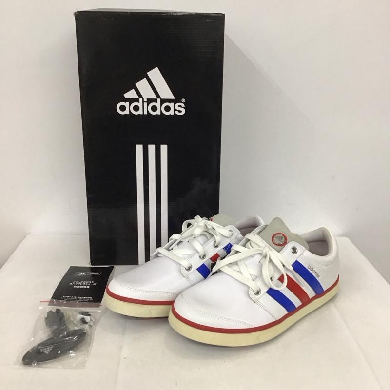 アディダス adidas スニーカー スニーカー Q47039 gripmor スパイクレスゴルフシューズ 25cm 箱有 25.0cm ロゴ、文字 白 / ホワイト / X 青 / ブルー / X 赤 / レッド /  レディース USED 古着 中古 10135364