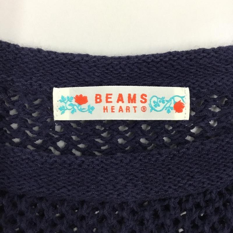 ビームス ハート BEAMS HEART ニット、セーター 半袖 43-05-0033-213 サマーニット メッシュ 無地 紺 / ネイビー /  レディース USED 古着 中古 10118738
