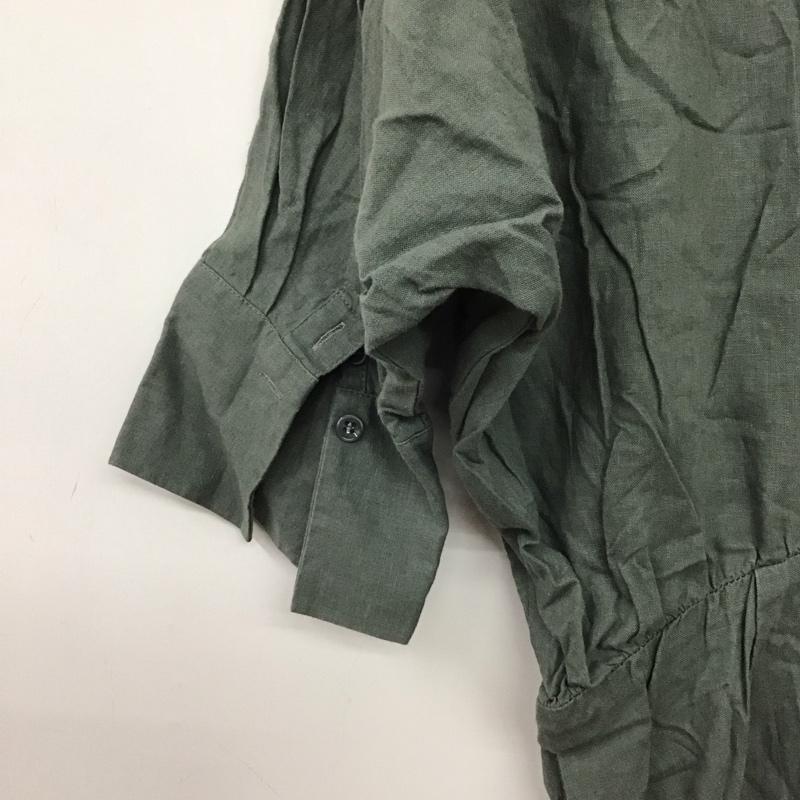 テチチ Techichi ワンピース ロングスカート 1104810 リネンレーヨン 七分袖 シャツワンピース FREE 無地 灰 / グレー /  レディース USED 古着 中古 10146493