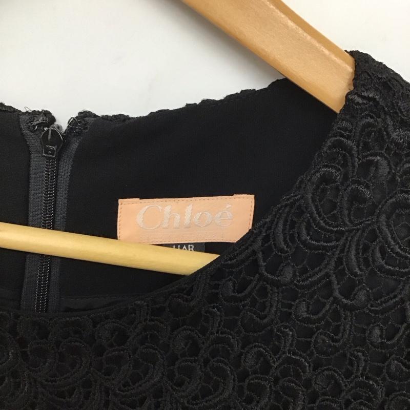 クロエ Chloe ワンピース ひざ丈スカート 無地 黒 / ブラック /  レディース USED 古着 中古 10131134