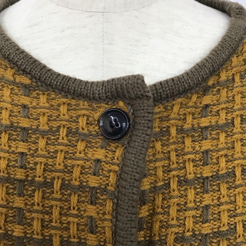 レイカズン Ray Cassin セットアップ セットアップ 519-939050 ノーカラーショート丈ジャケット ニットスカート FREE チェック 茶 / ブラウン / X キャメル / キャメル /  レディース USED 古着 中古 10142303