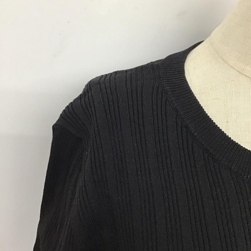 トラッゾドンナ Torrazzo Donna ワンピース ロングスカート 85-3472 ニットワンピース クルーネック 五分袖 タグ付き M  黒 / ブラック / X 白 / ホワイト /  レディース USED 古着 中古 10123236