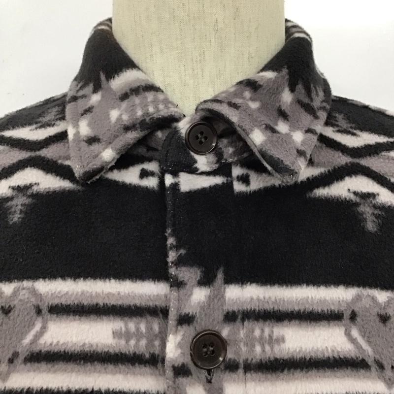 グラッドハンド GLAD HAND シャツ、ブラウス 長袖 長袖シャツ 総柄シャツ カラーシャツ ポケットシャツ フリースシャツ L プリント 白 / ホワイト / X 黒 / ブラック /  メンズ USED 古着 中古 10127761