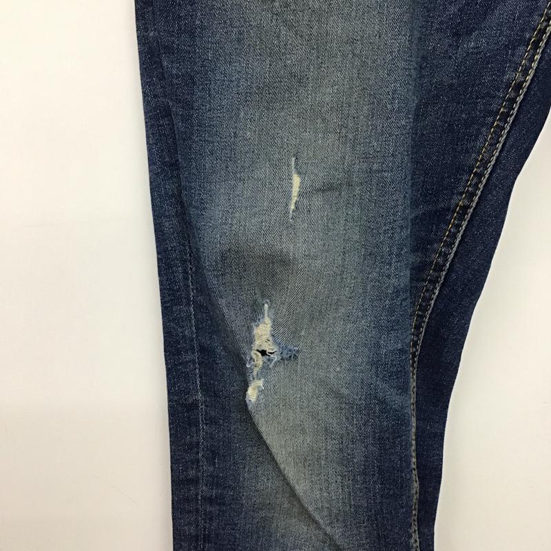 ザラ ZARA パンツ デニム、ジーンズ デニムパンツ スリムパンツ カジュアルパンツ ストレッチパンツ 40インチ ダメージ加工 インディゴ / インディゴ /  メンズ USED 古着 中古 10147079