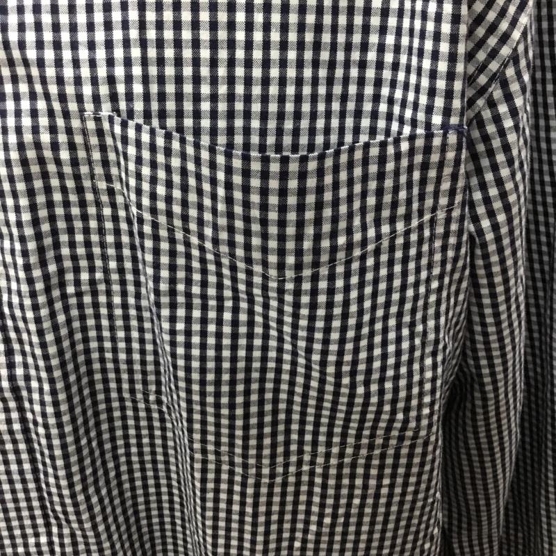 チャップス CHAPS シャツ、ブラウス 長袖 ボタンダウン 胸ポケット L チェック 白 / ホワイト / X 紺 / ネイビー /  メンズ USED 古着 中古 10115540