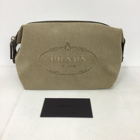 プラダ PRADA ポーチ ポーチ 2N1291 ロゴジャカード ロゴ、文字 ベージュ / ベージュ /  レディース USED 古着 中古 10132616