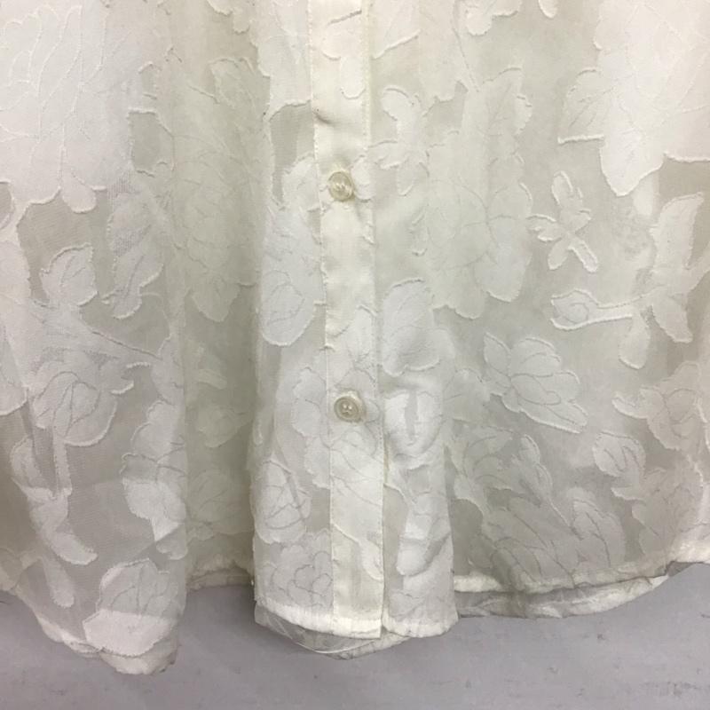 ローリーズファーム LOWRYS FARM シャツ、ブラウス 長袖 長袖シャツ シースルーシャツ カラーシャツ FREE 総柄 白 / ホワイト /  レディース USED 古着 中古 10142678