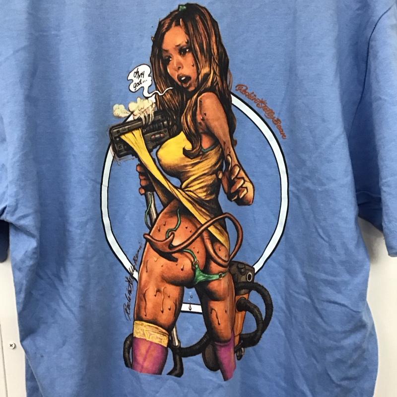 エロスティカ EROSTiKA Tシャツ 半袖 半袖カットソー プリントTシャツ クルーネックカットソー XL プリント 青 / ブルー /  メンズ USED 古着 中古 10134624