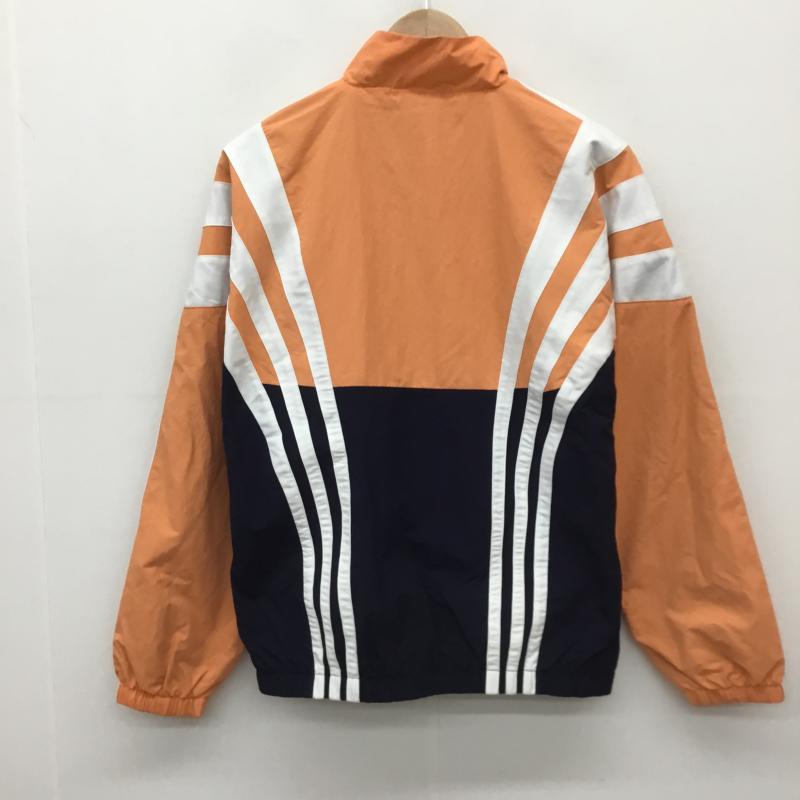 アディダス adidas ジャケット、上着 ジャケット、ブレザー EE2337　ナイロンジャケット M ロゴ、文字 橙 / オレンジ / X 紺 / ネイビー /  メンズ USED 古着 中古 10131960
