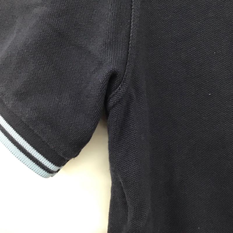 フレッドペリー FRED PERRY ポロシャツ 半袖 半袖ポロシャツ 半袖カットソー カラーシャツ 42 ロゴ、文字 紺 / ネイビー /  メンズ USED 古着 中古 10132576