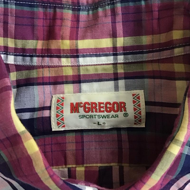 マックレガー McGREGOR シャツ、ブラウス 半袖 MM16-7309 ボタンダウン コットンリネン チェック L ワンポイント マルチカラー / マルチカラー /  メンズ USED 古着 中古 10116481