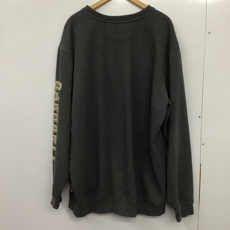 カーハート Carhartt トレーナー 長袖 長袖トレーナー スウェット クルーネック プルオーバー XL ロゴ、文字 灰 / グレー /  メンズ USED 古着 中古 10138200